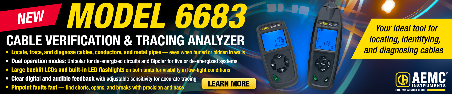 Introducing the NEW AEMC Model 6683 Cable Verification and Tracing Analyzer
