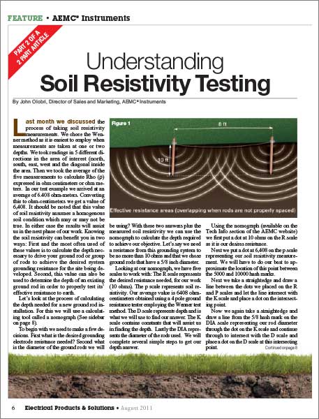 Understanding Soil Resistivity Testing - Part 2 article