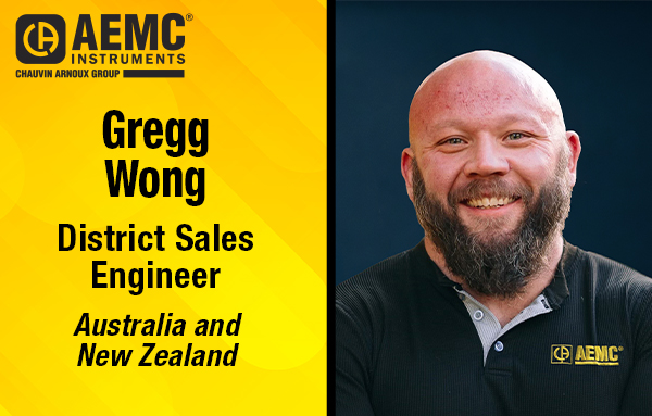 Gregg Wong joins AEMC Instruments as the NEW Australia and New Zealand District Sales Engineer