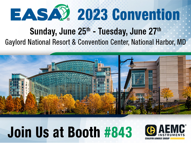 Join AEMC Instruments at the EASA 2023 Convention. We'll be at booth #803. 