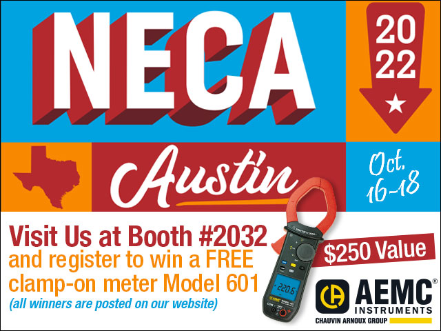 Join AEMC Instruments at the 2022 NECA Show in Austin, TX